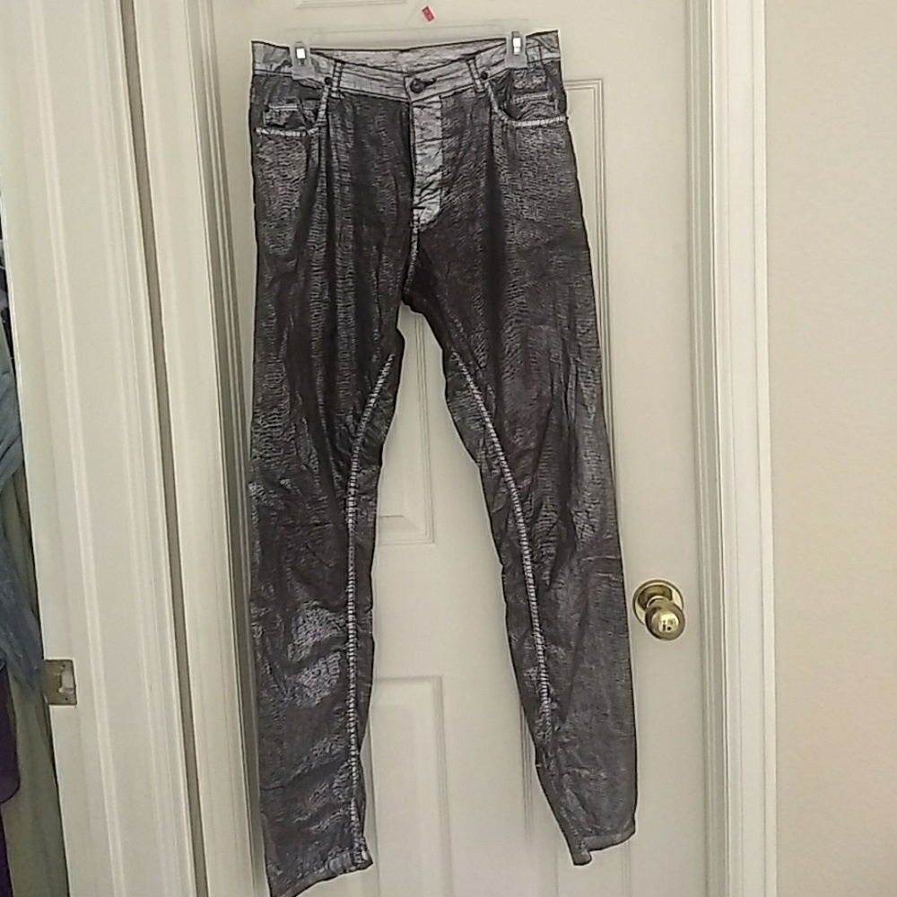 Rick Owens Torrence Cut Jeans in Silver Size 27